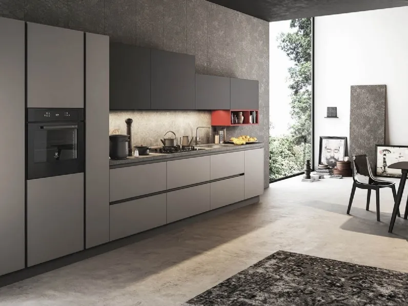 Cucina grigio design lineare Time Arredo3 a soli 10887