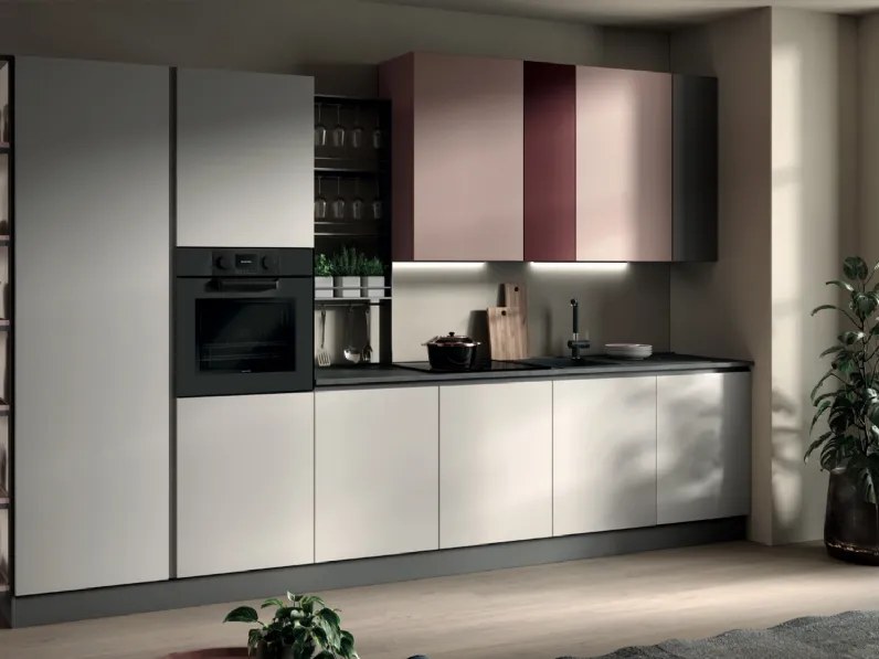 Cucina con penisola in polimerico altri colori York 03 a prezzo ribassato