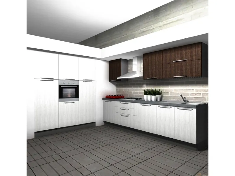 Cucina moderna ad angolo Aran cucine Cucina-tipo mod.marylin scontata del 50% a prezzo scontato
