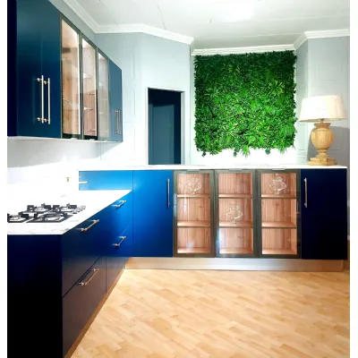 Cucina blu moderna ad angolo Collezione esclusiva Moderna outlet  a soli 4000