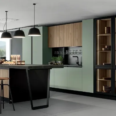 Cucina ad isola Nezha green Colombini Casa: sconto vantaggioso!