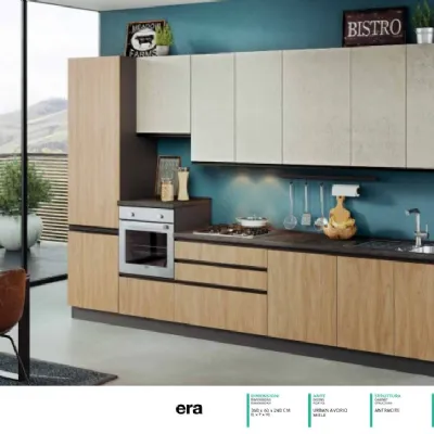 Cucina Net: moderna, lineare, laminato opaco, Era Poker 320lt.