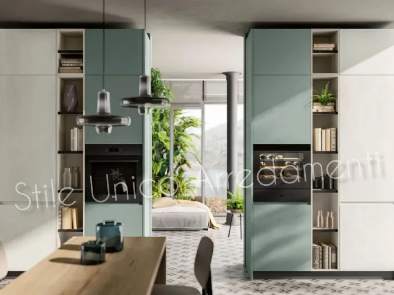 Cucina lineare moderna Acqua Febal a prezzo ribassato
