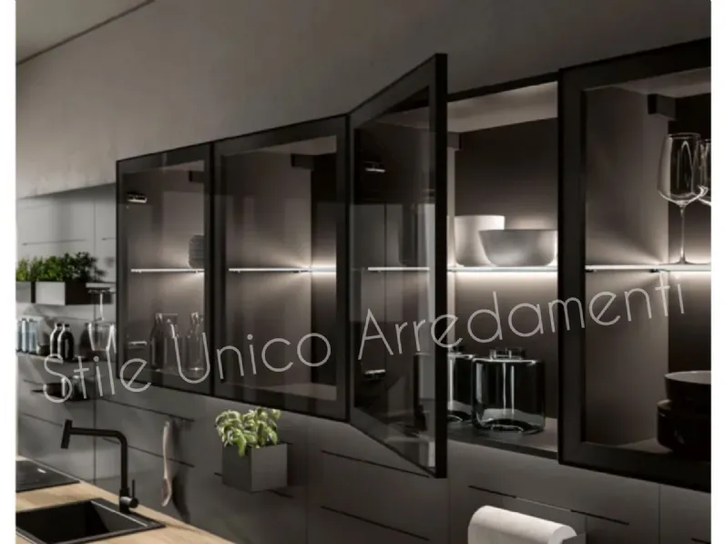Cucina lineare moderna Acqua Febal a prezzo ribassato