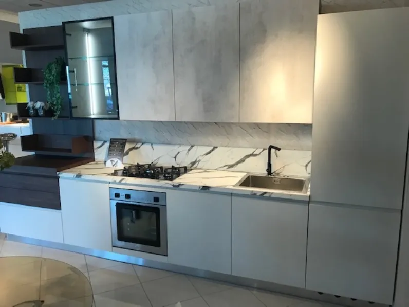 Cucina moderna bianca Ar-tre lineare Flo evo scontata