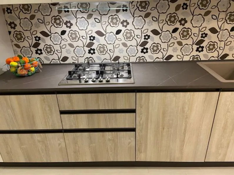 Cucina moderna bianca Arrex lineare Lab scontata