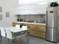 Cucina moderna bianca Artigianale lineare U818 kristal  scontata