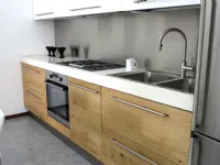 Cucina moderna bianca Artigianale lineare U818 kristal  scontata
