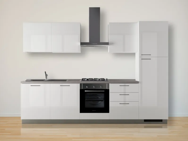Cucina moderna bianca Scavolini lineare Sax in Offerta Outlet