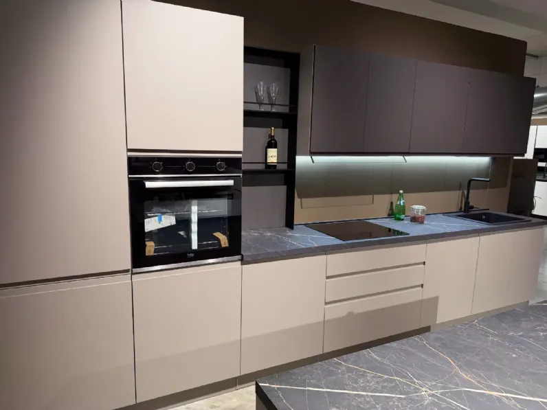 Cucina con isola moderna tortora Mobilturi Kelly a soli 6800 Euro