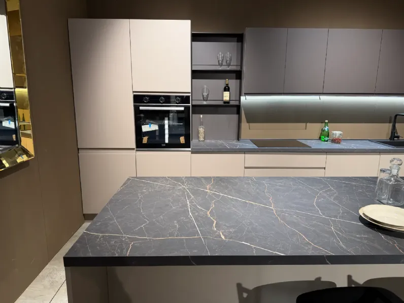 Cucina con isola moderna tortora Mobilturi Kelly a soli 6800 Euro