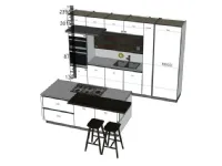 Cucina con isola in vetro bianca Ri flex 01 a prezzo ribassato