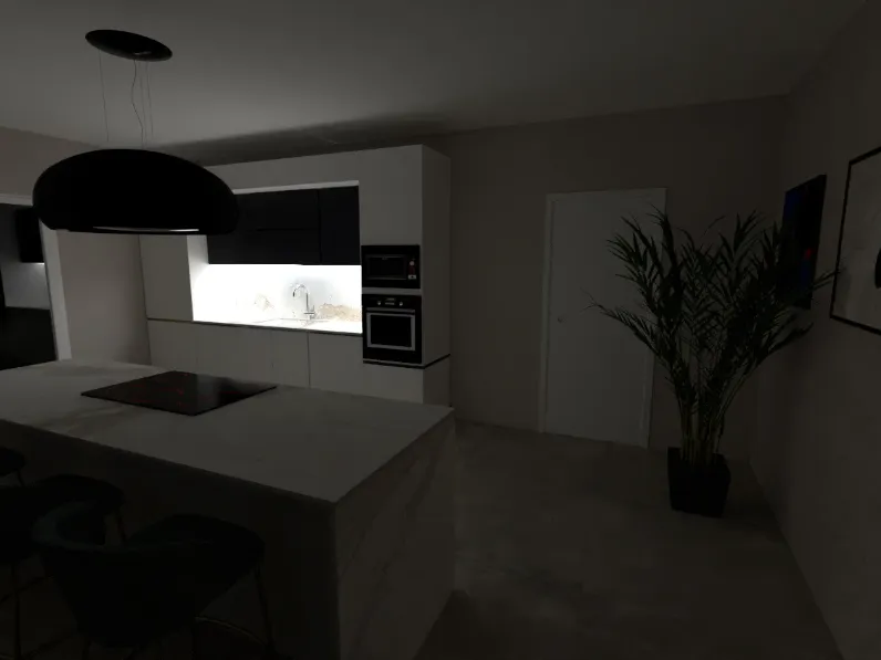 Cucina Sp22 moderna bianca Astra con isola scontata 55%