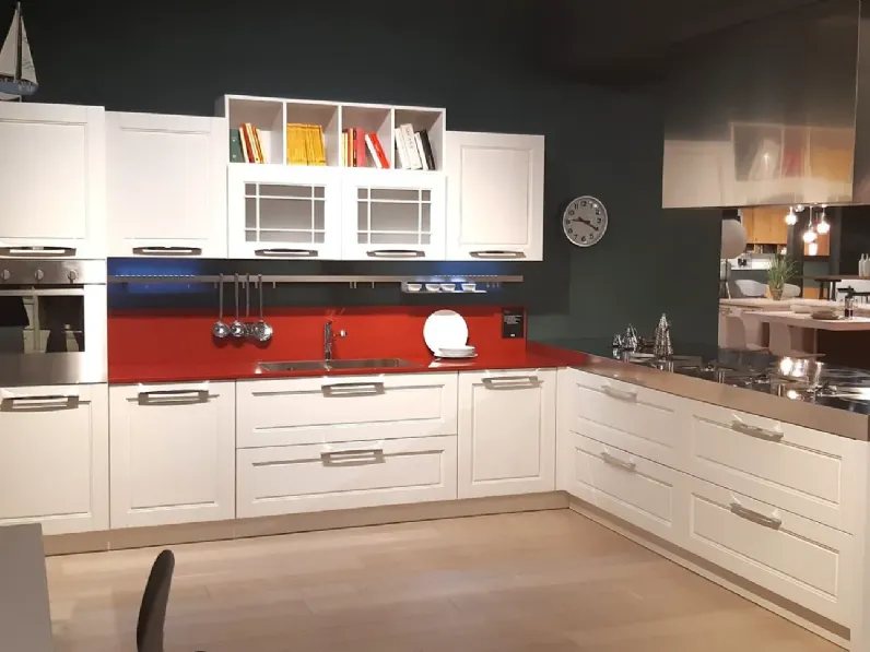 Cucina Alice moderna bianca Arrex con penisola scontata 62%