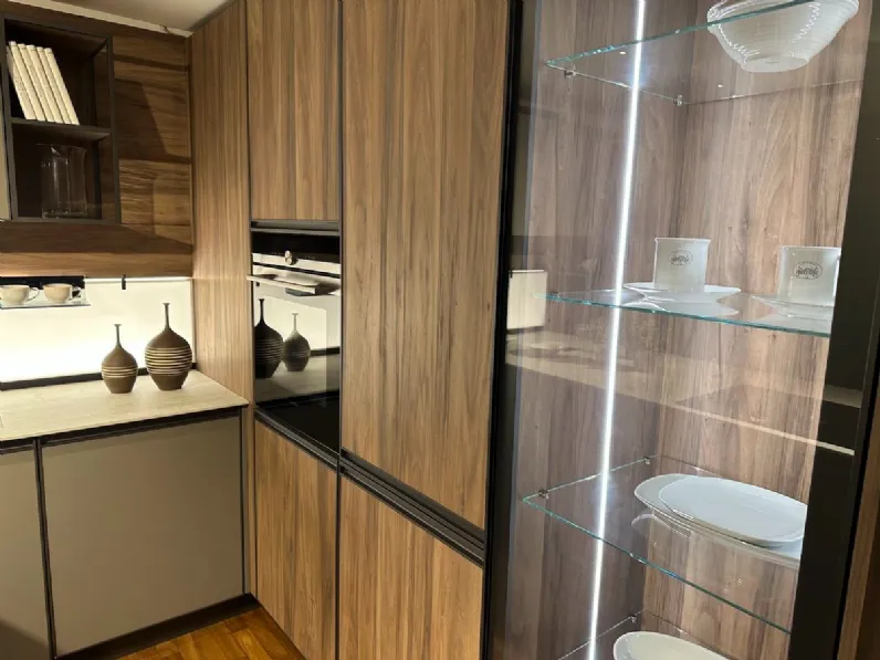 Cucina Kronos moderna noce Arredo3 con penisola scontata 65%