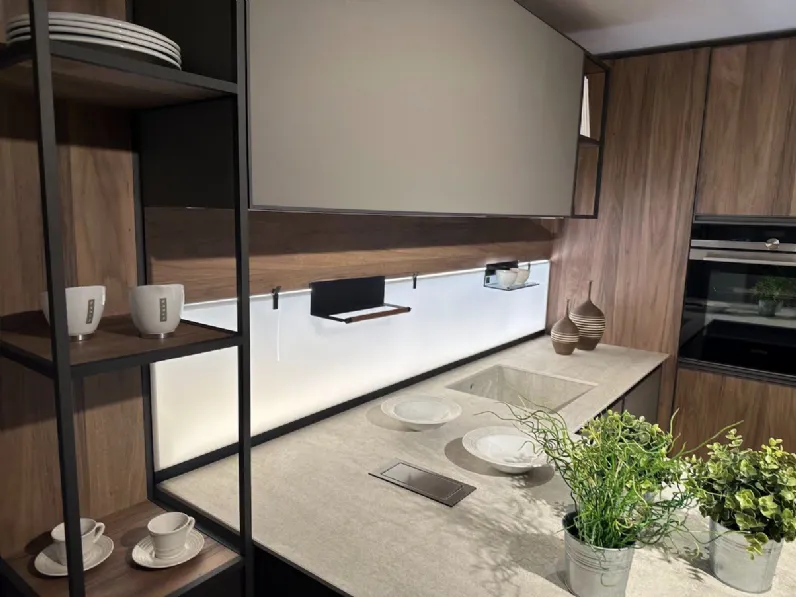 Cucina Kronos moderna noce Arredo3 con penisola scontata 65%