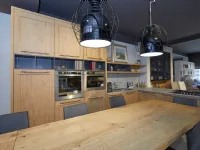 Cucina rovere chiaro moderna con penisola Comp 3 telaio rovere Artigianale in Offerta Outlet