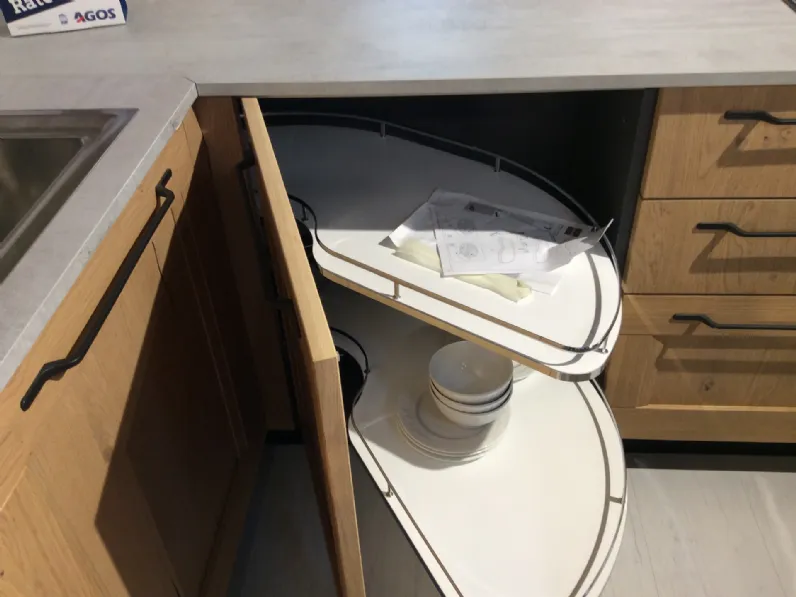 Cucina rovere chiaro moderna con penisola Artigianale Comp 3 telaio rovere a soli 9200 Euro