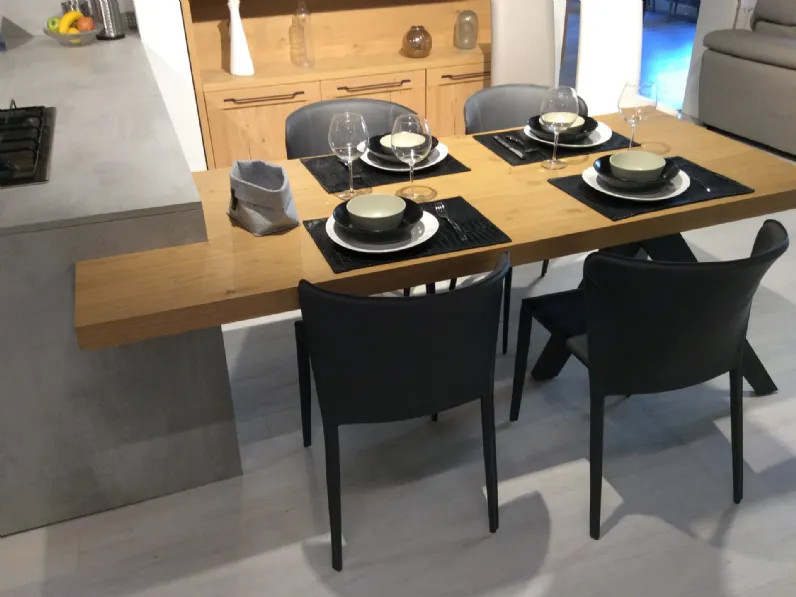Cucina rovere chiaro moderna con penisola Artigianale Comp 3 telaio rovere a soli 9200 Euro