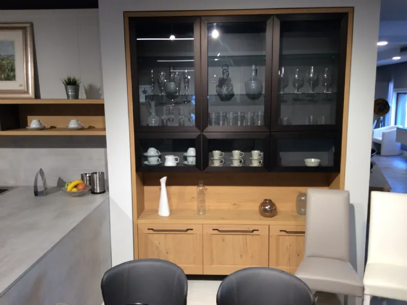 Cucina rovere chiaro moderna con penisola Artigianale Comp 3 telaio rovere a soli 9200 Euro