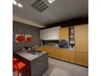 Cucina rovere chiaro moderna con penisola Atelier Astra scontata