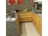 Cucina rovere chiaro moderna con penisola Atelier Astra scontata