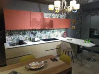Cucina rovere chiaro moderna con penisola Ginevra Aran in Offerta Outlet