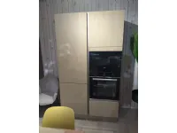 Cucina rovere chiaro moderna con penisola Ginevra Aran in Offerta Outlet