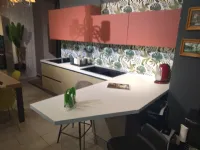 Cucina rovere chiaro moderna con penisola Ginevra Aran in Offerta Outlet