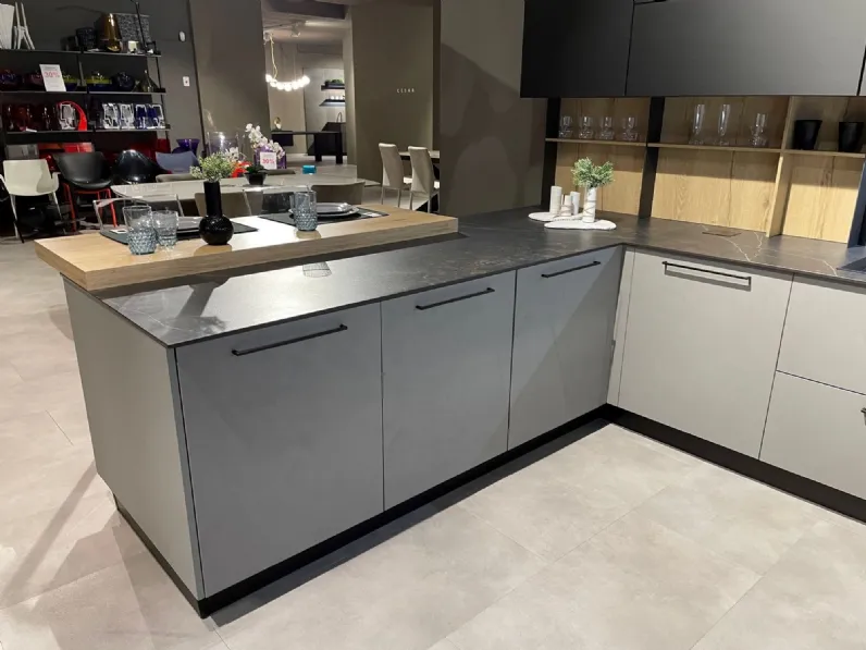 Cucina moderna con penisola Glass Arredo3 in altri colori, scontata!