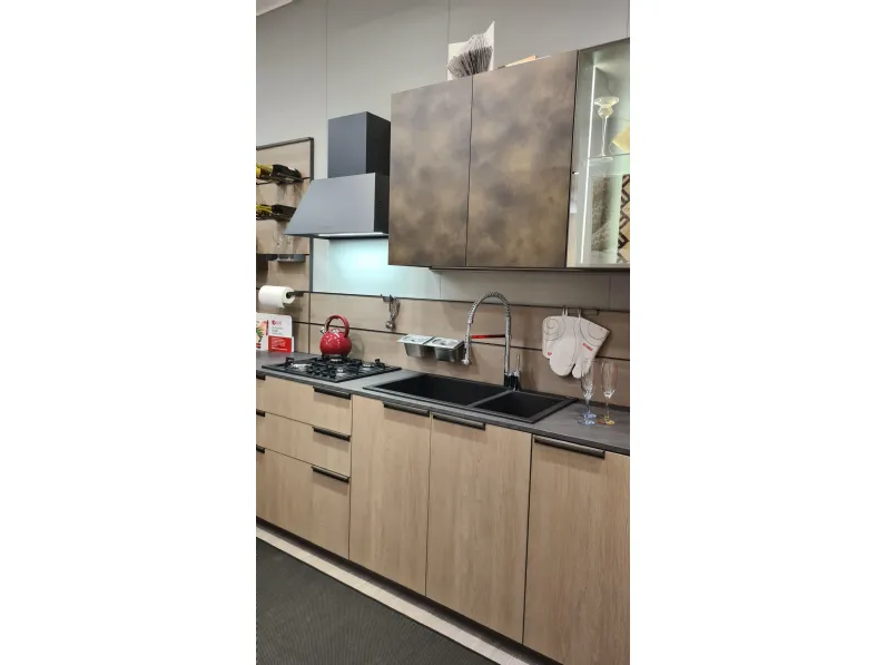 Cucina rovere chiaro moderna con penisola Scavolini Mia a soli 9900 Euro