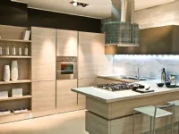 Cucina con penisola in laminato materico altri colori Oyster  a prezzo scontato
