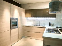 Cucina con penisola in laminato materico altri colori Oyster  a prezzo scontato