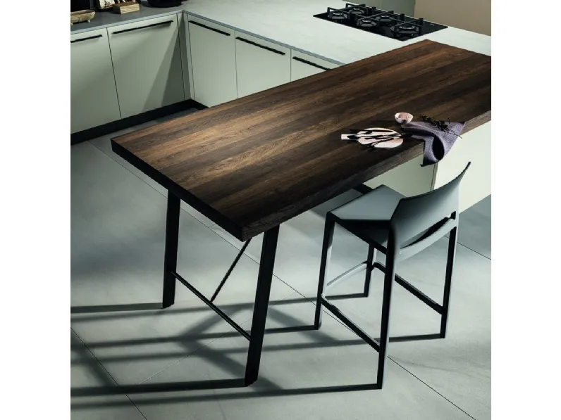 Cucina Round5 moderna bianca Arredo3 con penisola scontata 33%