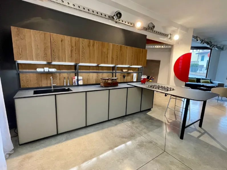 Cucina con penisola in vetro a prezzo ribassato 59%