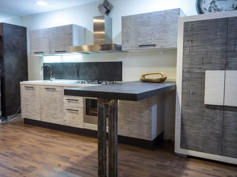 cucina moderna il legno e bambu   