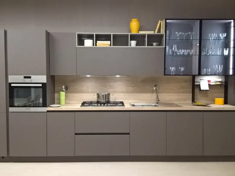 Cucina moderna grigio Ar-tre lineare Cemento scontata