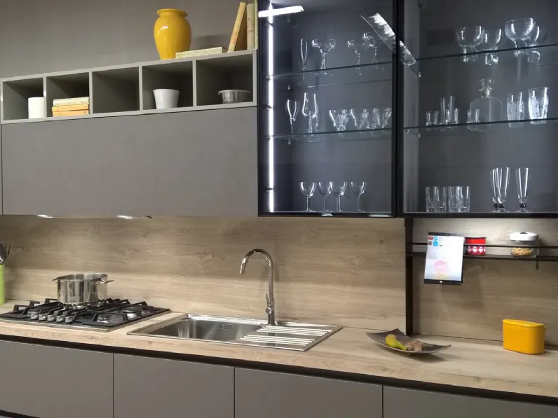 Cucina moderna grigio Ar-tre lineare Cemento scontata