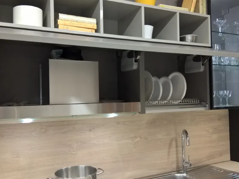Cucina moderna grigio Ar-tre lineare Cemento scontata