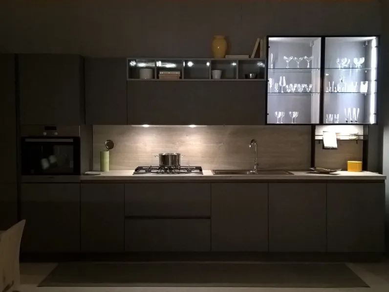 Cucina moderna grigio Ar-tre lineare Cemento scontata