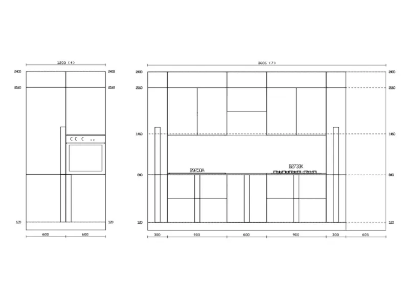 Cucina moderna grigio Colombini casa lineare Quadra scontata