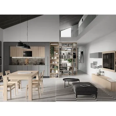 Cucina moderna grigio Colombini casa lineare Quadra scontata