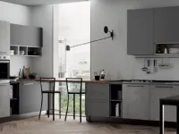 Cucina moderna grigio Primacucine lineare Domino grafite e cementho in offerta