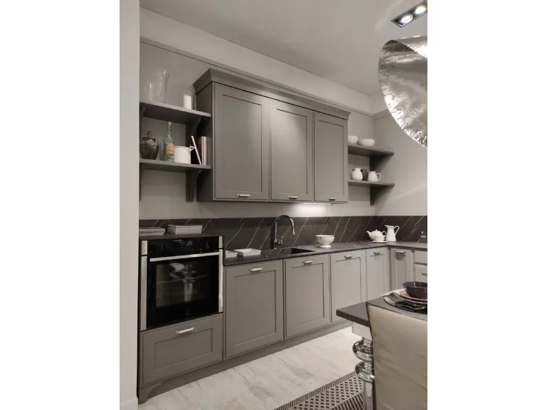 Cucina moderna grigio Scavolini ad angolo Favilla in Offerta Outlet