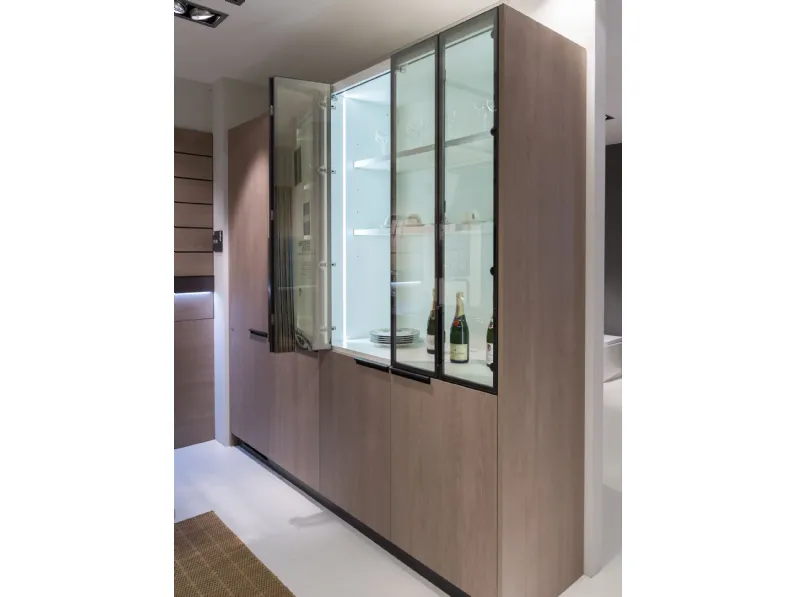 Cucina moderna grigio Scavolini con penisola Mia scontata