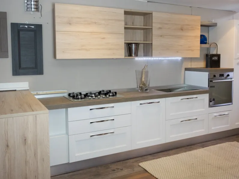 cucina moderna legno white e rovere  in offerta convenienza 