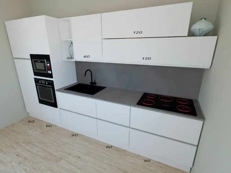 Cucina moderna lineare Astra Line  a prezzo scontato