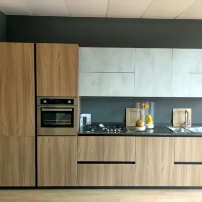 Cucina moderna lineare Cubodesign Cucina noce dozuki a prezzo ribassato