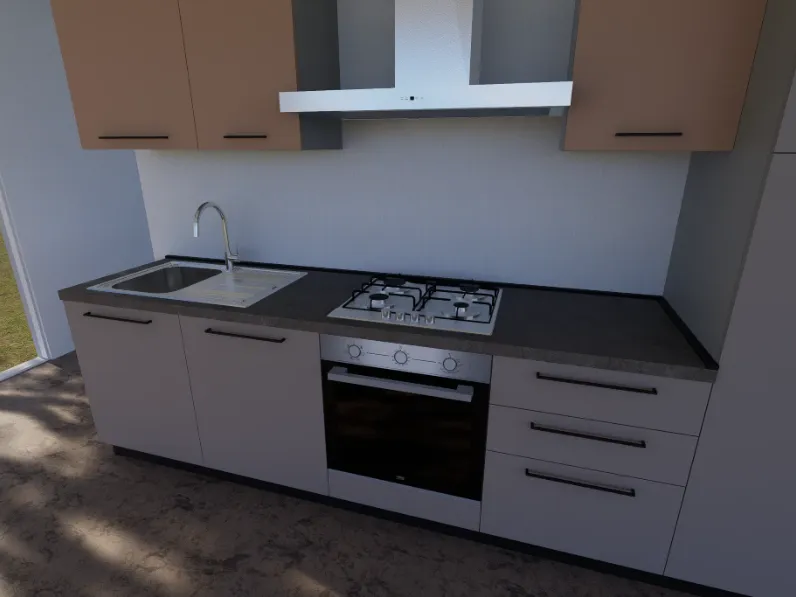 Cucina a PREZZI OUTLET in laccata opaco Artigianale -40%