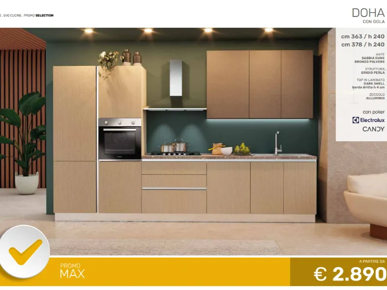 Cucina altri colori moderna lineare Doha Evo cucine in offerta